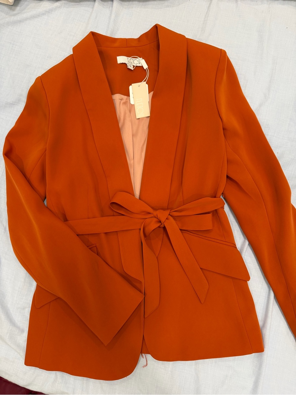 Women’s Belted Orange Blazer